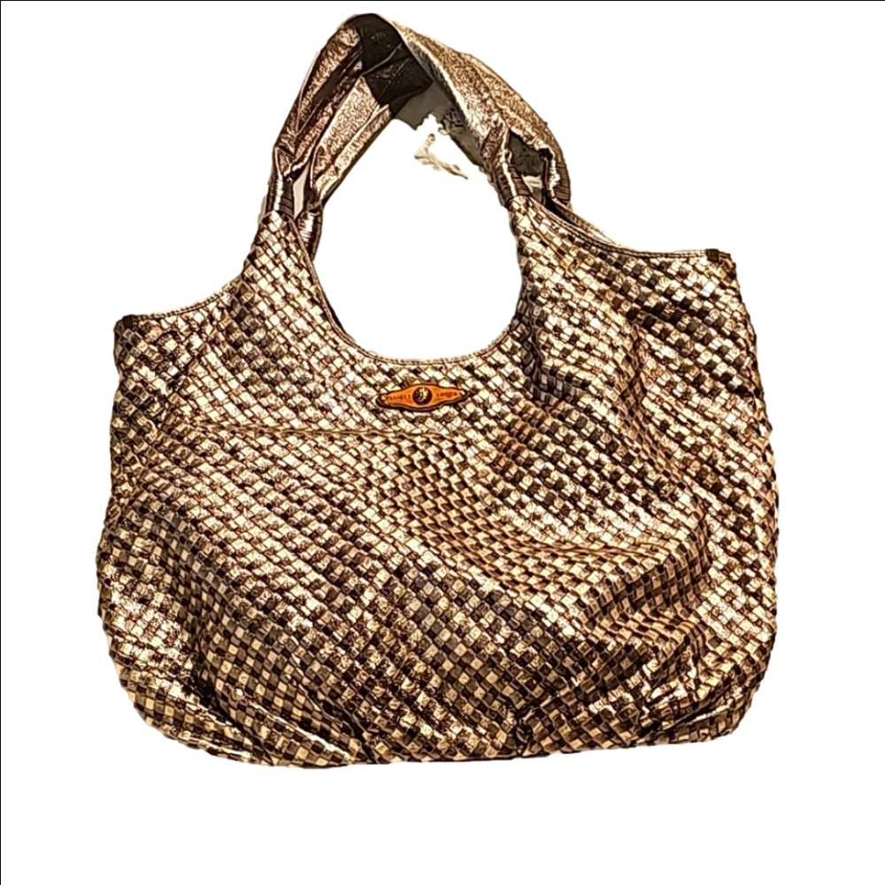 Elliott Lucca woven metallic hobo bag roomy  excellent condition